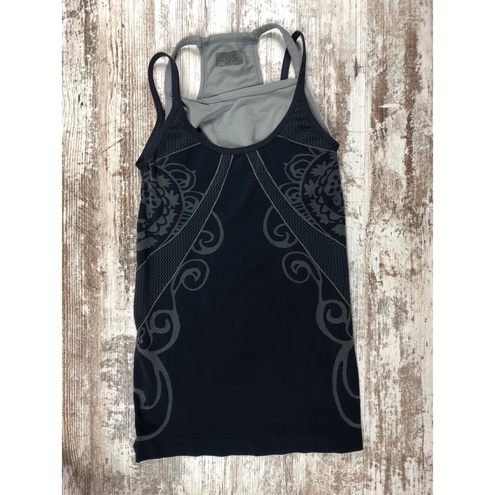 ATHLETA Navy & Gray Nylon Spandex Strappy Tank M